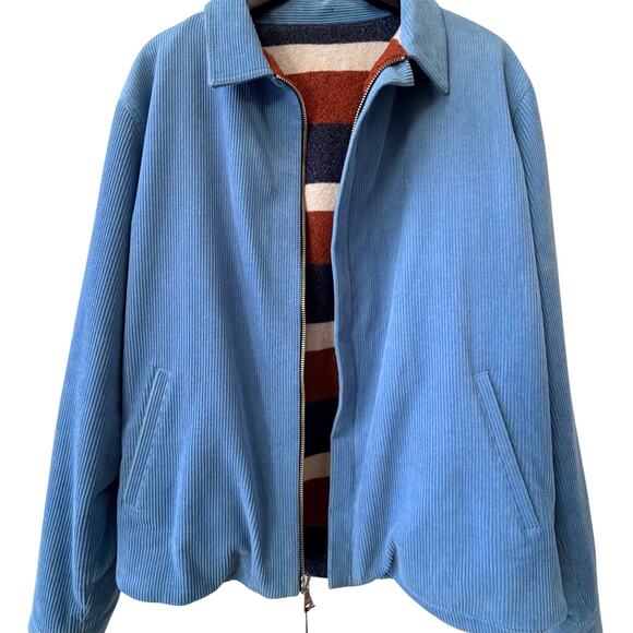 THE ELDER STATESMAN: Men's Blue Cord Zip Jacket - M - Picture 5 of 9